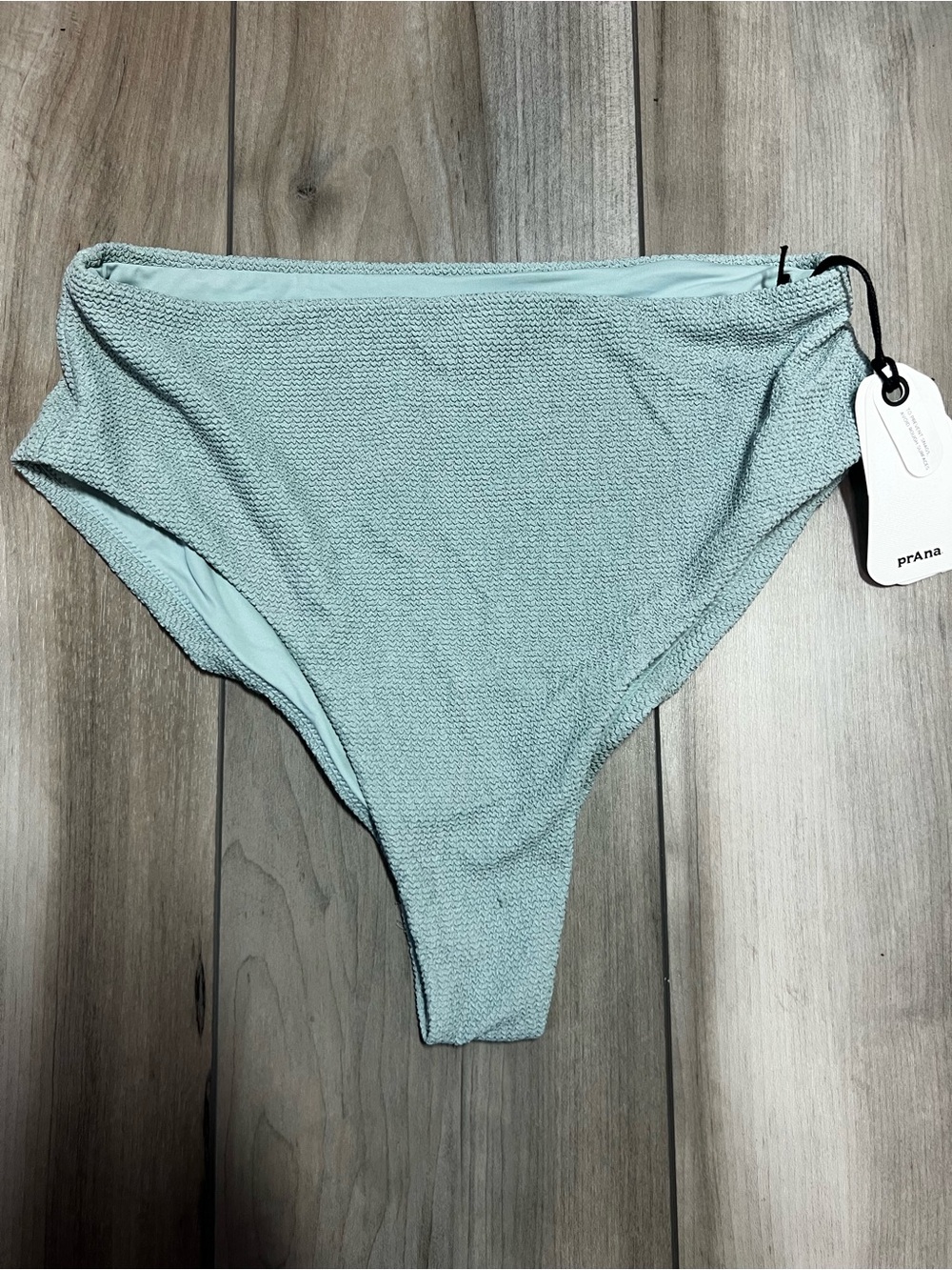 Prana Textured Lahari Scrunch High-Rise Bikini Bottoms Light Aqua/Saltwater Med